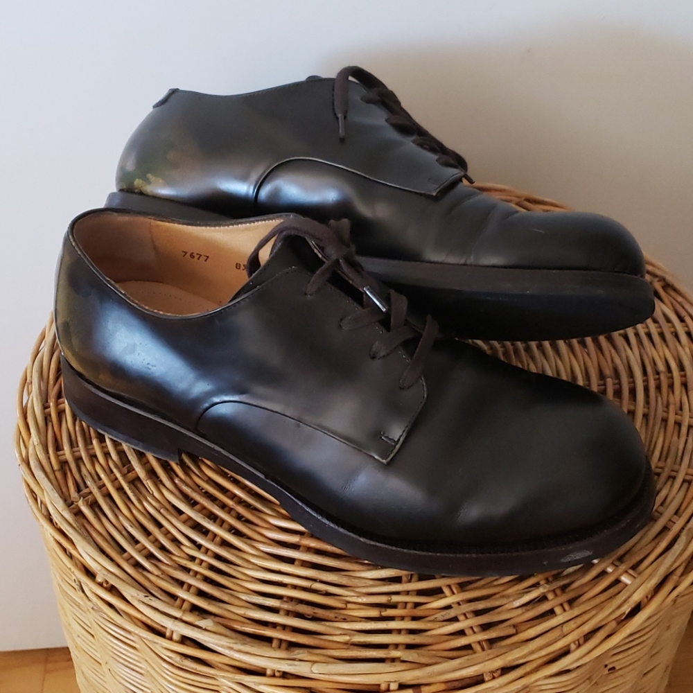 Antonio Maurizi Black Leather Derby Shoe w/ Camo Size 8.5 - Picture 2 of 12